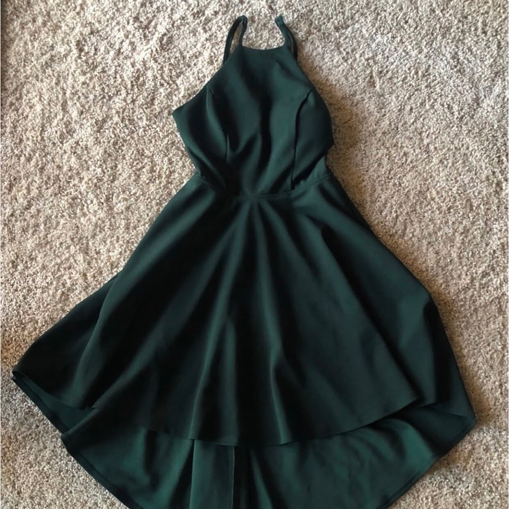 B. Darlin Emerald Halter High-Low Dress